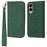 For Samsung Galaxy S25 Edge Case Woven Texture PU Leather Wallet Phone Cover - Green - 1