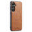 FIERRE SHANN 027 For Samsung Galaxy S24 FE Magnetic Case Leather + TPU Phone Cover - Brown - 1