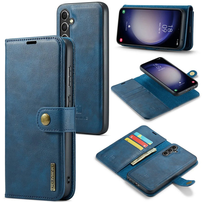 DG.MING for Samsung Galaxy A56 5G Case Detachable Split Leather Phone Cover - Blue - 1