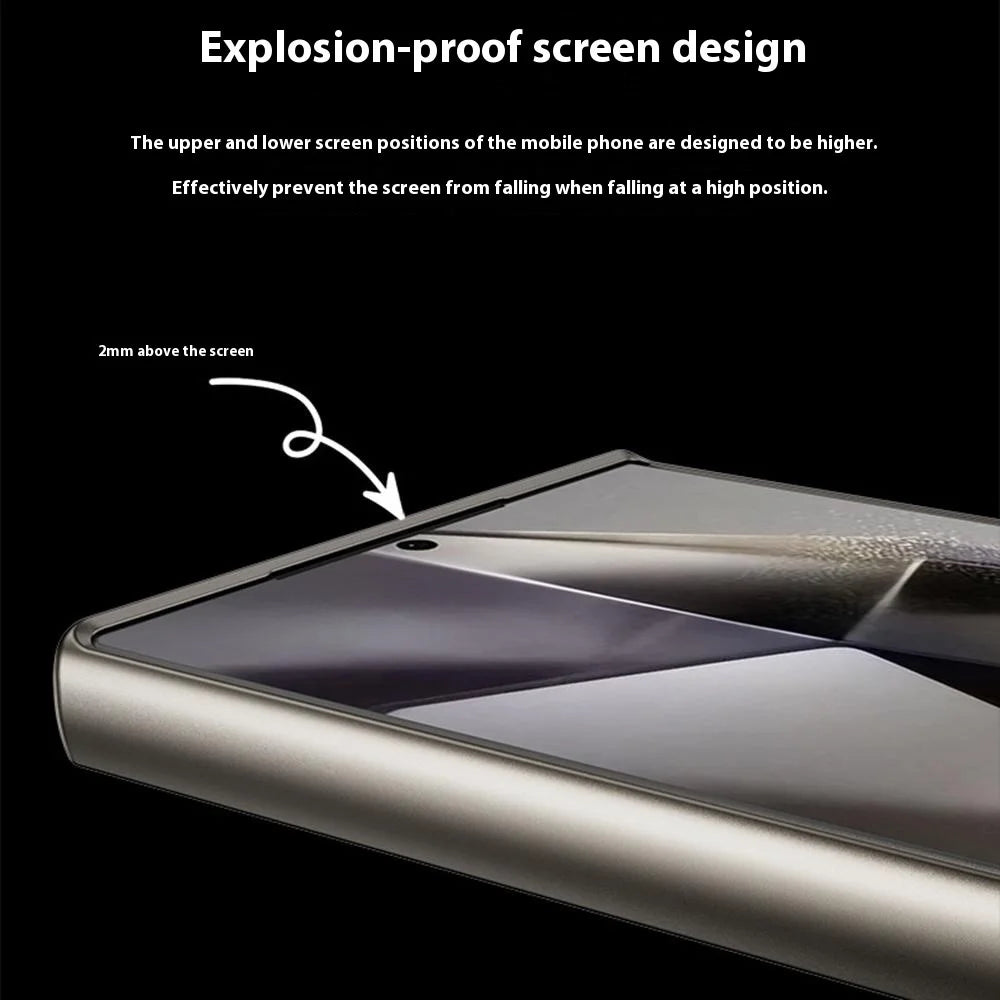 For Samsung Galaxy S24 Ultra Case Anti Drop Matte Skin-Touch Metal Paint PU Leather + TPU Phone Cover - Dark Purple - 5