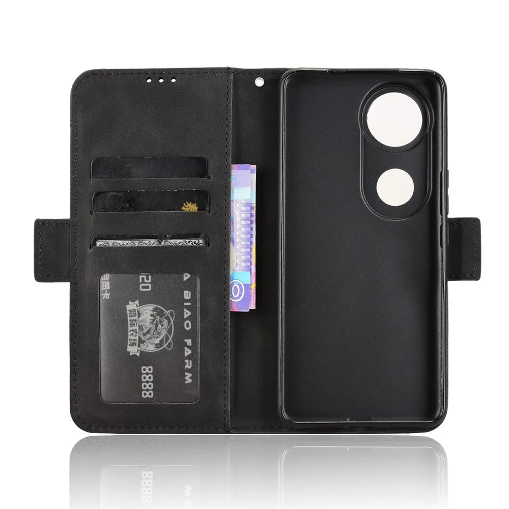 For vivo V50 5G Case Wallet Leather Phone Cover with Multiple Card Slots - Black - 2