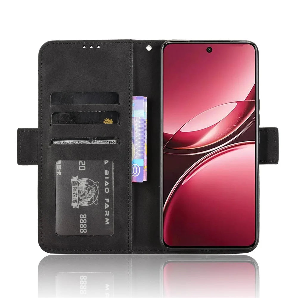 For vivo V50 5G Case Wallet Leather Phone Cover with Multiple Card Slots - Black - 3