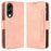 For Samsung Galaxy S25 Edge Case Wallet Leather Phone Cover with Multiple Card Slots - Pink - 1