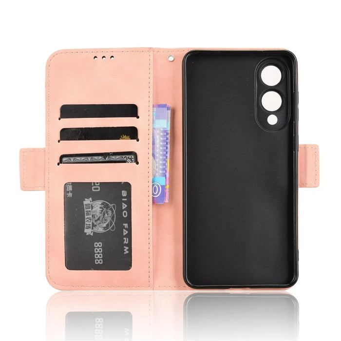 For Samsung Galaxy S25 Edge Case Wallet Leather Phone Cover with Multiple Card Slots - Pink - 2