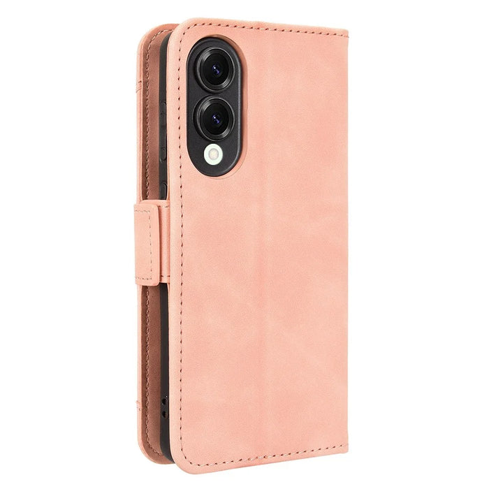 For Samsung Galaxy S25 Edge Case Wallet Leather Phone Cover with Multiple Card Slots - Pink - 7