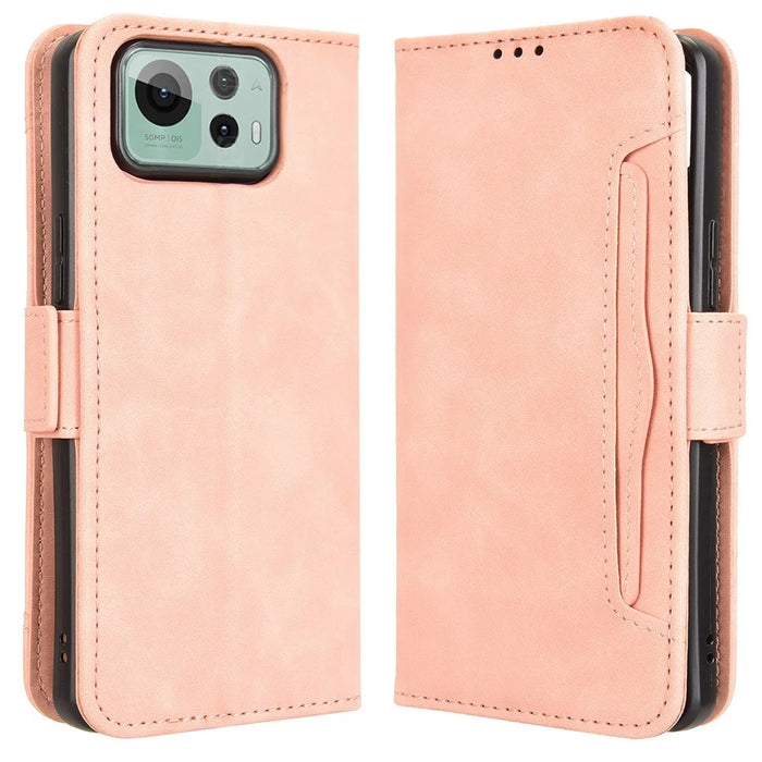 For Asus Zenfone 12 Ultra 5G Case Wallet Leather Phone Cover with Multiple Card Slots - Pink - 1