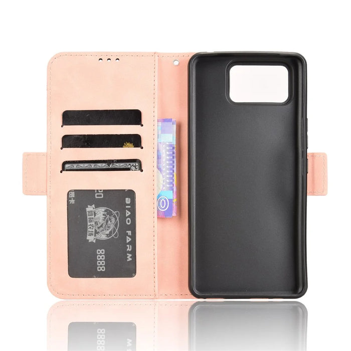 For Asus Zenfone 12 Ultra 5G Case Wallet Leather Phone Cover with Multiple Card Slots - Pink - 2