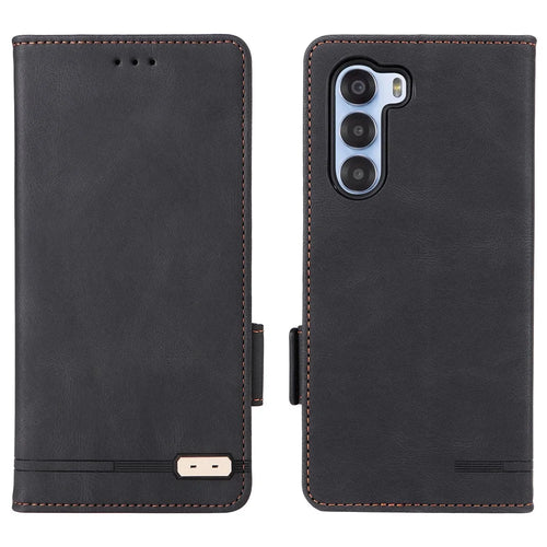For ZTE nubia S 5G A403ZT Case Leather Wallet Flip Phone Cover with Hardware Decor - Black - 1