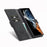 LC.IMEEKE For Samsung Galaxy S25 Ultra Case Wallet Microfiber Leather Phone Cover - Black - 2