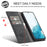 LC.IMEEKE For Samsung Galaxy S25+ Case Wallet Microfiber Leather Phone Cover - Black - 5