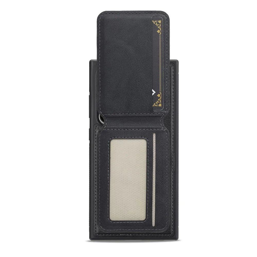 LC.IMEEKE L3 For Samsung	Galaxy S25 Ultra Magnetic Case Detachable Card Holder Leather + TPU Mobile Cover - Black - 5