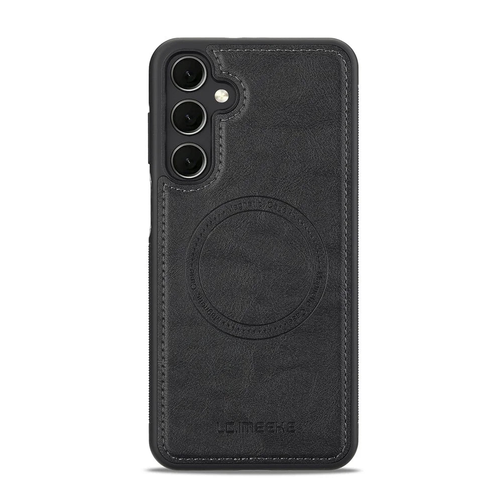 LC.IMEEKE L3 For Samsung	Galaxy S25 Magnetic Case Detachable Card Holder Leather + TPU Mobile Cover - Black - 4