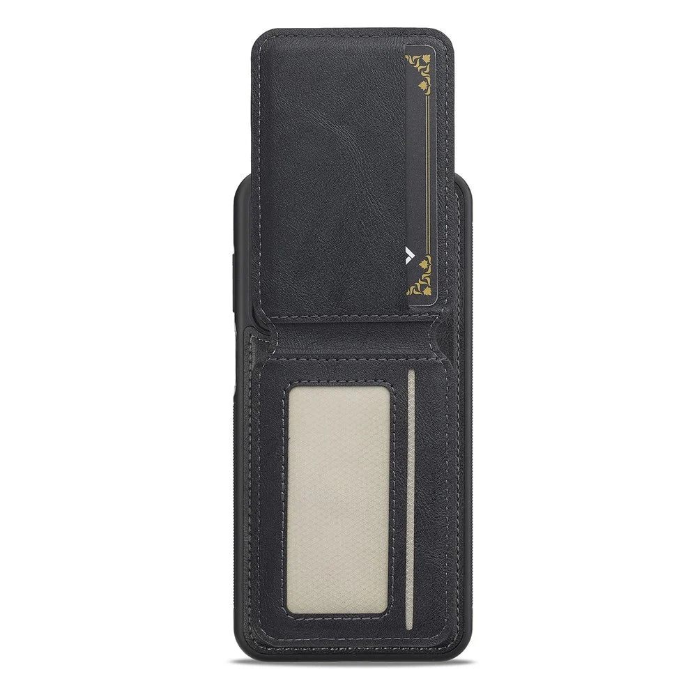 LC.IMEEKE L3 For Samsung	Galaxy S25 Magnetic Case Detachable Card Holder Leather + TPU Mobile Cover - Black - 5
