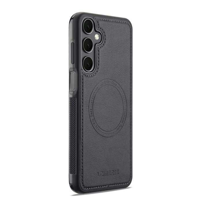 LC.IMEEKE For Samsung Galaxy S25 Magnetic Magnetic Case Leather TPU Back Cover - Black - 1