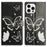 For iPhone 16 Pro Max Wallet Phone Case PU Leather Flip Cover with Stand Card Holder Painted Design - Butterfly - 1