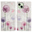 For iPhone 15 Wallet Phone Case PU Leather Flip Cover with Stand Card Holder Painted Design - Dandelion - 1