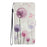 For iPhone 15 Wallet Phone Case PU Leather Flip Cover with Stand Card Holder Painted Design - Dandelion - 7
