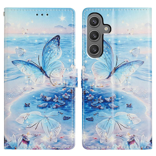 For Samsung Galaxy A36 5G Case Pattern Printing Wallet Stand Flip Leather Phone Cover - Ocean Butterfly - 1