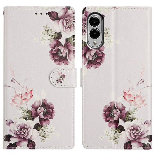 For Samsung Galaxy S25 Edge Case Pattern Printing Wallet Stand Flip Leather Phone Cover - Cross Rose - 1