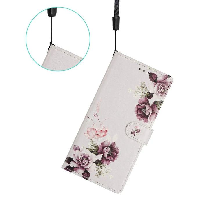 For Samsung Galaxy S25 Edge Case Pattern Printing Wallet Stand Flip Leather Phone Cover - Cross Rose - 5