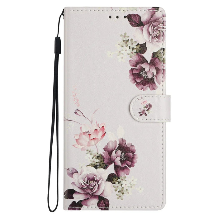 For Samsung Galaxy S25 Edge Case Pattern Printing Wallet Stand Flip Leather Phone Cover - Cross Rose - 7