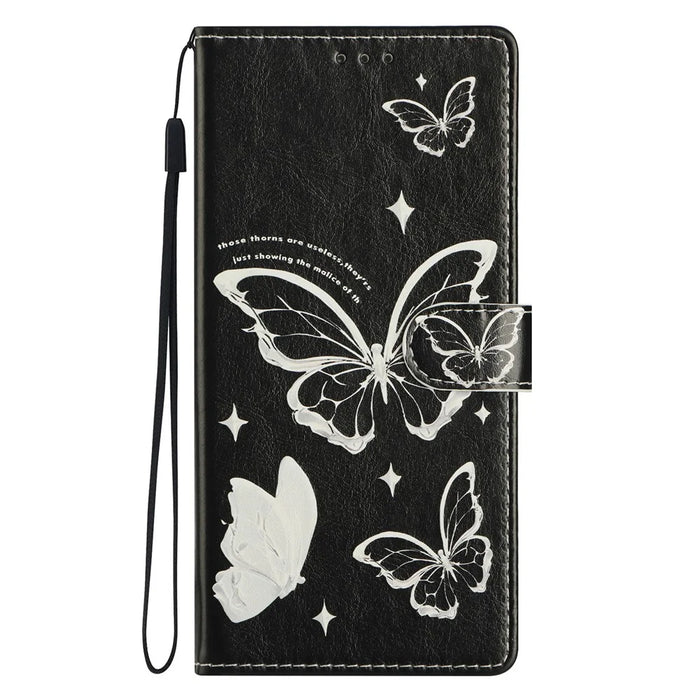 For Samsung Galaxy S25+ Case Pattern Printing Wallet Stand Flip Leather Phone Cover - Butterfly - 7
