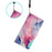 For Samsung Galaxy S24 Case Pattern Printing Wallet Stand Flip Leather Phone Cover - Green Pink Marble - 5