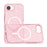 For iPhone 17e / 16e Magnetic Case Support Wireless Charging Glitter Powder PC + TPU Phone Cover - Pink - 3
