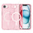 For iPhone 17e / 16e Magnetic Case Support Wireless Charging Glitter Powder PC + TPU Phone Cover - Pink - 5