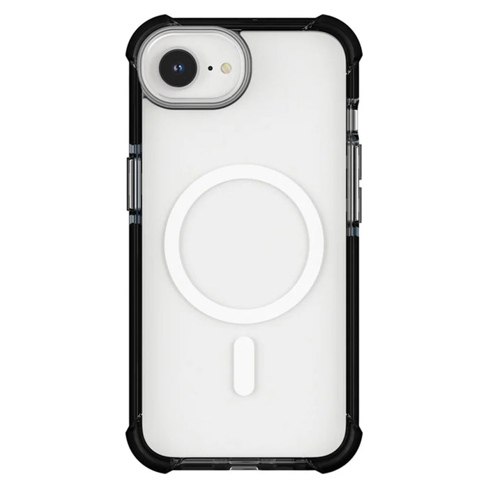 For iPhone 17e / 16e Case Clear Acrylic Magnetic TPU + TPE + PC Shockproof Phone Cover - Black - 2