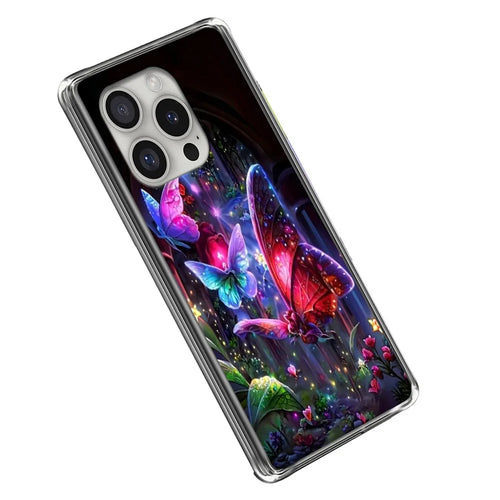 For iPhone 16 Pro Case IMD Pattern Printed Shockproof TPU Phone Cover - Dream Butterfly - 1