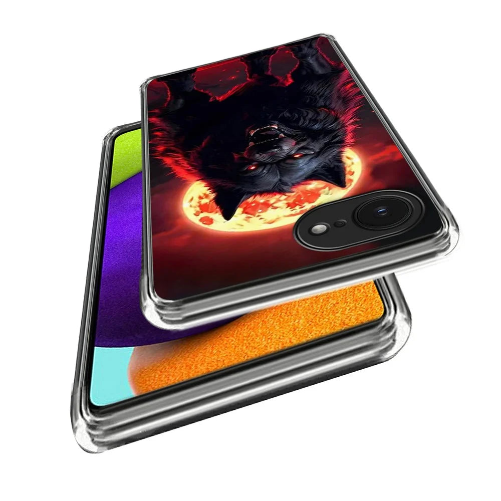For iPhone 17e / 16e Case IMD Pattern Printed Shockproof TPU Phone Cover - Black Wolf - 2