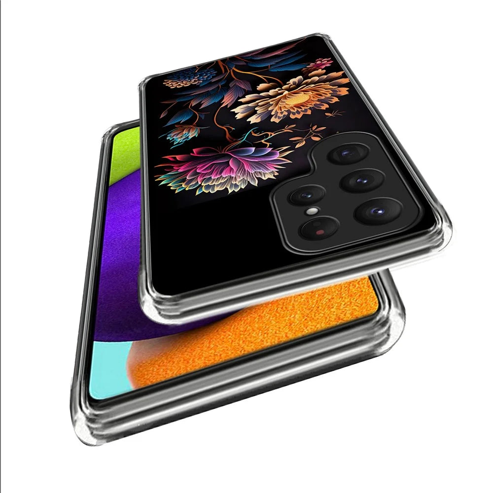 For Samsung Galaxy S25 Ultra Case IMD Pattern Printed Shockproof TPU Phone Cover - Flower - 2