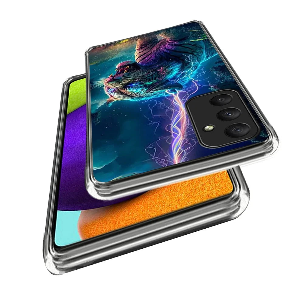 For Samsung Galaxy A36 5G Case IMD Pattern Printed Shockproof TPU Phone Cover - Lightning Tiger - 2