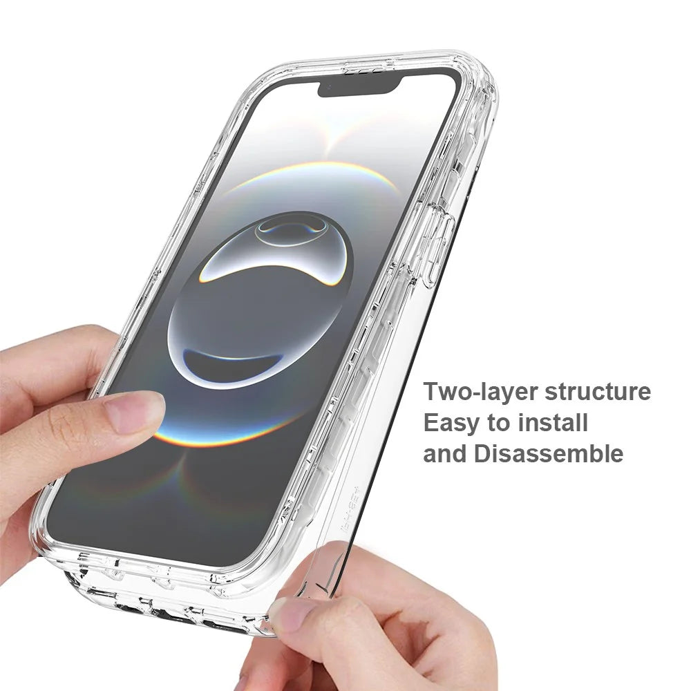 For iPhone 17e / 16e Case Built-In PET Screen Protector PC+TPU Full Body Shockproof Phone Cover - Purple - 2