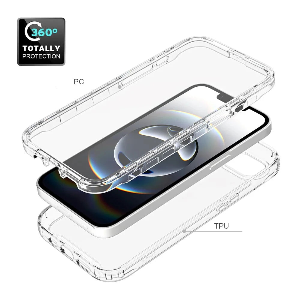 For iPhone 17e / 16e Case Built-In PET Screen Protector PC+TPU Full Body Shockproof Phone Cover - Purple - 4