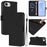For iPhone 17e / 16e Case Solid Color Wallet Leather Phone Cover with Strap - Black - 2
