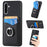 For Samsung Galaxy A36 5G Case Card Slots Ring Holder Kickstand Phone Cover - Black - 1
