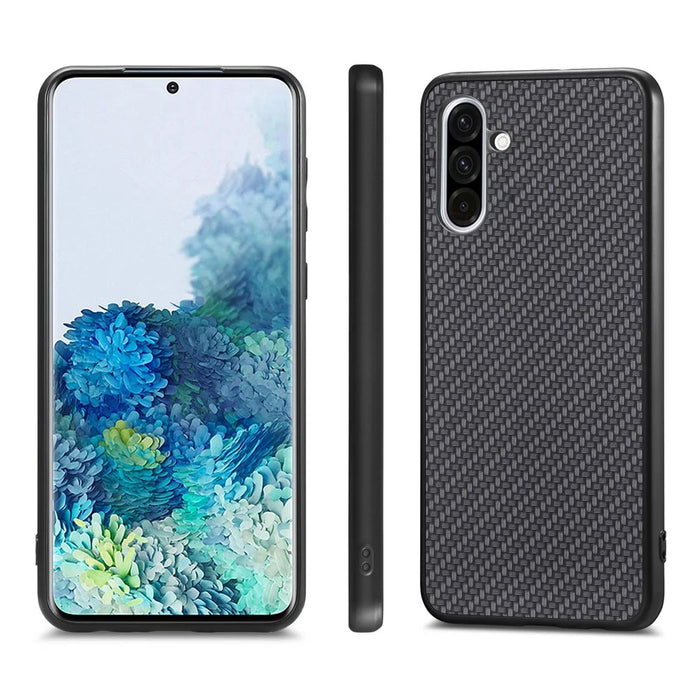 For Samsung Galaxy A36 5G Case Carbon Fiber Texture PU+PC+TPU Phone Back Cover - Black - 2