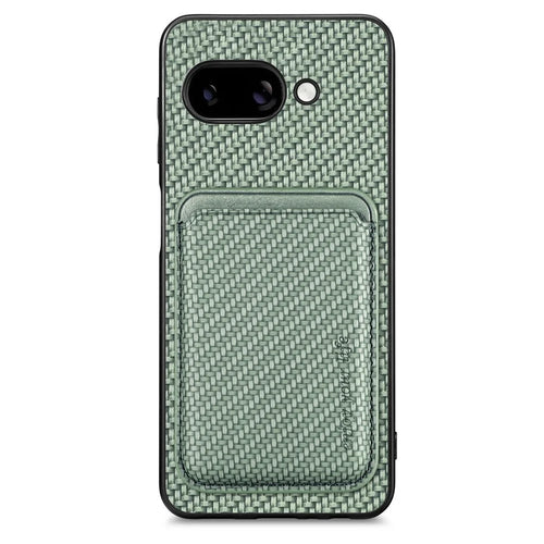 For Google Pixel 9a Case Magnetic Detachable Card Holder Phone Back Cover - Green - 1