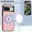 For Google Pixel 9 Pro / Google Pixel 9 Magnetic Case TPU + PU Leather Phone Back Cover with Detachable Card Holder - Pink - 5