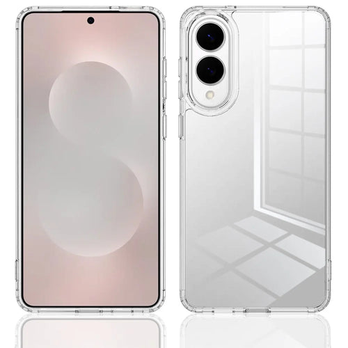 For Samsung Galaxy S25 Edge Clear Phone Case TPU+Acrylic Shockproof Phone Back Cover - Clear - 1