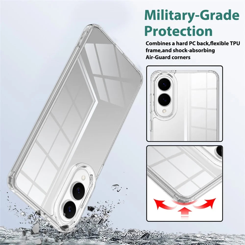 For Samsung Galaxy S25 Edge Clear Phone Case TPU+Acrylic Shockproof Phone Back Cover - Clear - 4