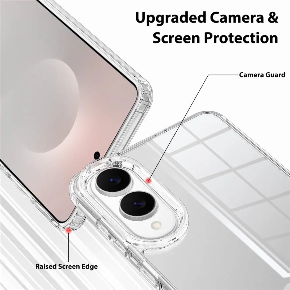 For Samsung Galaxy S25 Edge Clear Phone Case TPU+Acrylic Shockproof Phone Back Cover - Clear - 6