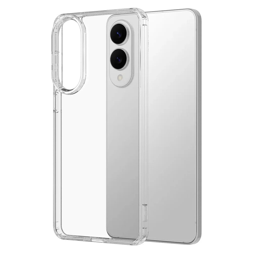 For Samsung Galaxy S25 Edge Clear Phone Case TPU+Acrylic Shockproof Phone Back Cover - Clear - 7