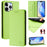 For iPhone 16 Pro Max Leather Case RINACASIS RC01 Phone Cover with RFID Blocking Wallet Stand - Green - 2