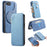 For iPhone 17e / 16e Leather Case Cross Texture Detachable Magnetic Phone Cover Wallet Stand - Blue - 1