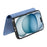 For iPhone 17e / 16e Leather Case Cross Texture Detachable Magnetic Phone Cover Wallet Stand - Blue - 6