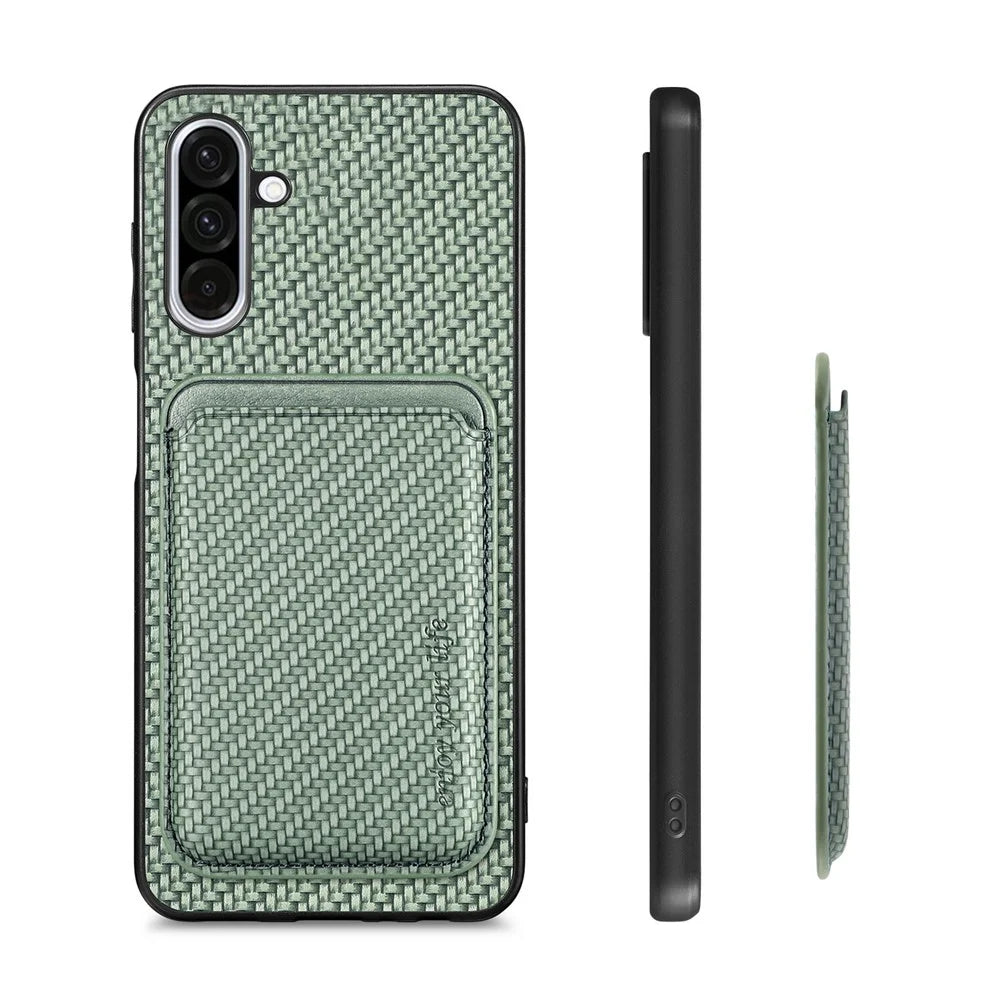 For Samsung Galaxy A36 5G Case Magnetic Detachable Card Holder Phone Back Cover - Green - 2