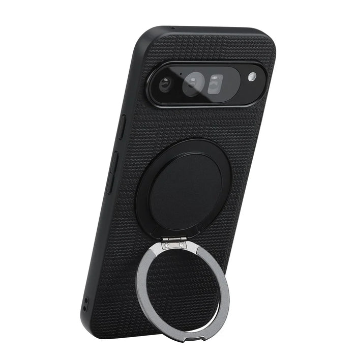 VILI D-THS Series for Google Pixel 9 Pro XL Magnetic Case Ring Kickstand PC TPU Phone Back Cover with Strap - Black - 5